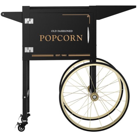 WÓZEK PODSTAWA DO MASZYNY DO POPCORNU Z SZAFKĄ RETRO 51 X 37 CM - CZARNO-ZŁOTY WÓZEK PODSTAWA DO MASZYNY DO POPCORNU Z SZAFKĄ RETRO 51 X 37 CM - CZARNO-ZŁOTY