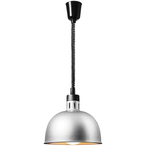 LAMPA GRZEWCZA DO POTRAW NA PODCZERWIEŃ IR WISZĄCA SREBRNA ŚR. 28.5 CM 250 W LAMPA GRZEWCZA DO POTRAW NA PODCZERWIEŃ IR WISZĄCA SREBRNA ŚR. 28.5 CM 250 W