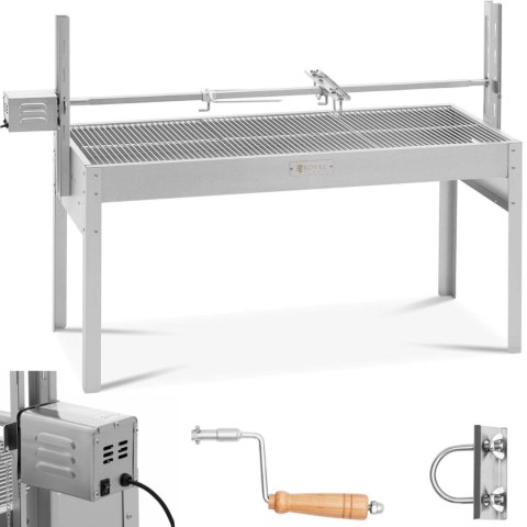 GRILL WĘGLOWY Z ROŻNEM OBROTOWYM ELEKTRYCZNYM DO PIECZENIA PROSIAKA 13 W 40 KG 127 CM GRILL WĘGLOWY Z ROŻNEM OBROTOWYM ELEKTRYCZNYM DO PIECZENIA PROSIAKA 13 W 40 KG 127 CM