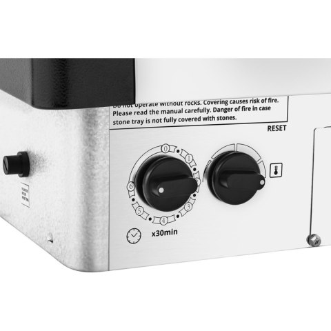 PIEC DO SAUNY ELEKTRYCZNY Z WBUDOWANYM STEROWANIEM 9-13 M3 DO 110C 400 V 9 KW SREBRNO-CZARNY PIEC DO SAUNY ELEKTRYCZNY Z WBUDOWANYM STEROWANIEM 9-13 M3 DO 110C 400 V 9 KW SREBRNO-CZARNY