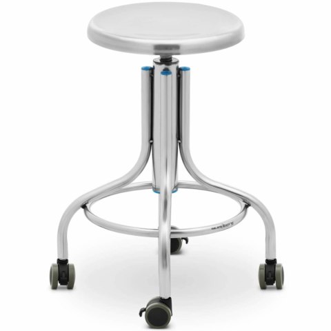 TABORET STOŁEK LABORATORYJNY WARSZTATOWY ZE STALI NIERDZEWNEJ 45-60 CM DO 100 KG TABORET STOŁEK LABORATORYJNY WARSZTATOWY ZE STALI NIERDZEWNEJ 45-60 CM DO 100 KG