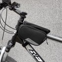 TORBA ROWEROWA NA RAMĘ + ODCZEPIANY POKROWIEC NA TELEFON DO 6.5" 1.5L CZARNA