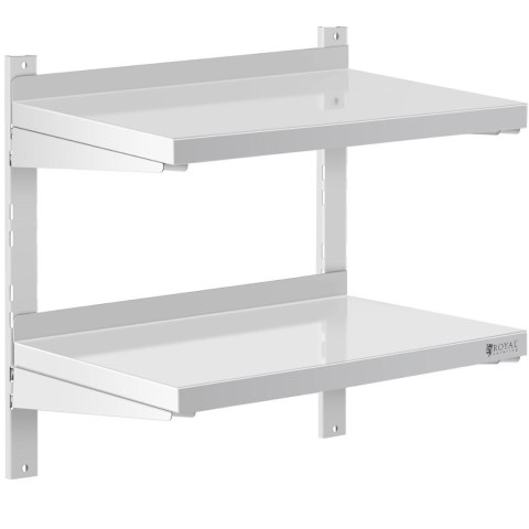 PÓŁKA ŚCIENNA WISZĄCA GASTRONOMICZNA PODWÓJNA Z REGULACJĄ STAL 60 X 40 CM PÓŁKA ŚCIENNA WISZĄCA GASTRONOMICZNA PODWÓJNA Z REGULACJĄ STAL 60 X 40 CM