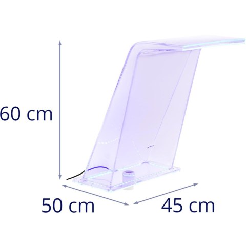 WYLEWKA WODOSPADOWA Z OŚWIETLENIEM LED 45 CM WYPŁYW WODY 395 MM WYLEWKA WODOSPADOWA Z OŚWIETLENIEM LED 45 CM WYPŁYW WODY 395 MM