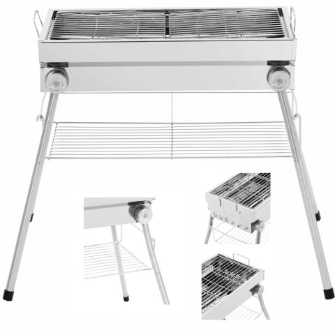 GRILL WĘGLOWY ZE SKŁADANYM RUSZTEM I PÓŁKĄ 53 X 26 CM GRILL WĘGLOWY ZE SKŁADANYM RUSZTEM I PÓŁKĄ 53 X 26 CM