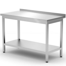STÓŁ BLAT ROBOCZY PRZYŚCIENNY Z RANTEM PÓŁKĄ BUDGET LINE STAL 1000 X 600 X 850 MM - HENDI 817278