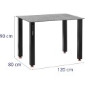 STÓŁ SPAWALNICZY MONTAŻOWY PERFOROWANY BLAT 10 MM 120 X 80 CM DO 150 KG