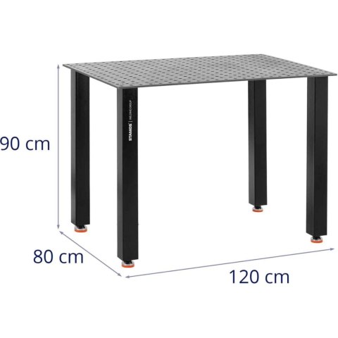 STÓŁ SPAWALNICZY MONTAŻOWY PERFOROWANY BLAT 10 MM 120 X 80 CM DO 150 KG STÓŁ SPAWALNICZY MONTAŻOWY PERFOROWANY BLAT 10 MM 120 X 80 CM DO 150 KG