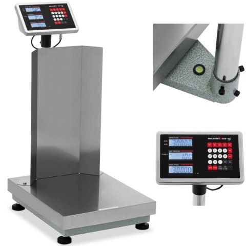 WAGA PLATFORMOWA MAGAZYNOWA Z OPARCIEM 40 X 50 CM LCD 300 KG / 0.02 KG WAGA PLATFORMOWA MAGAZYNOWA Z OPARCIEM 40 X 50 CM LCD 300 KG / 0.02 KG