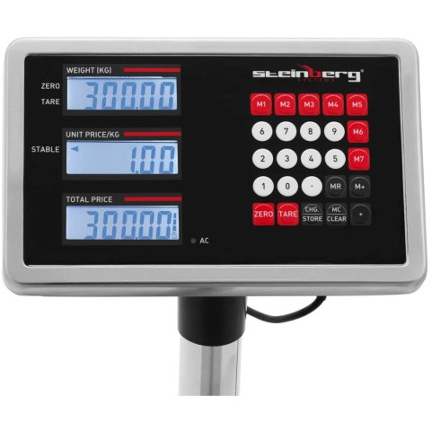 WAGA PLATFORMOWA MAGAZYNOWA Z OPARCIEM 40 X 50 CM LCD 300 KG / 0.02 KG WAGA PLATFORMOWA MAGAZYNOWA Z OPARCIEM 40 X 50 CM LCD 300 KG / 0.02 KG