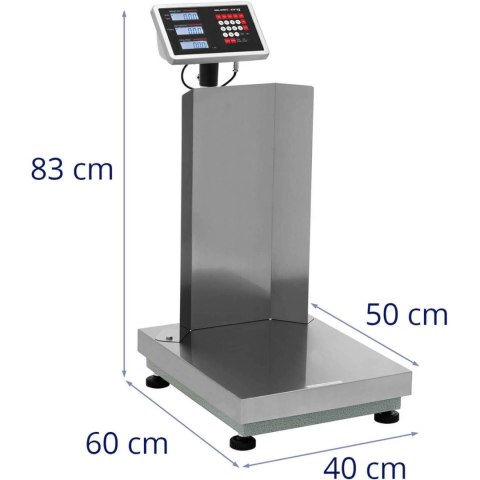WAGA PLATFORMOWA MAGAZYNOWA Z OPARCIEM 40 X 50 CM LCD 300 KG / 0.02 KG WAGA PLATFORMOWA MAGAZYNOWA Z OPARCIEM 40 X 50 CM LCD 300 KG / 0.02 KG