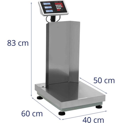 WAGA PLATFORMOWA MAGAZYNOWA Z OPARCIEM 40 X 50 CM LCD 60 KG / 0.005 KG WAGA PLATFORMOWA MAGAZYNOWA Z OPARCIEM 40 X 50 CM LCD 60 KG / 0.005 KG