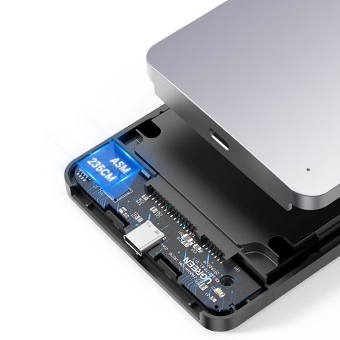 KIESZEŃ OBUDOWA NA DYSK TWARDY 2.5'' SATA 3.0 6GBPS + KABEL USB - USB-C 0.5M SZARY KIESZEŃ OBUDOWA NA DYSK TWARDY 2.5'' SATA 3.0 6GBPS + KABEL USB - USB-C 0.5M SZARY
