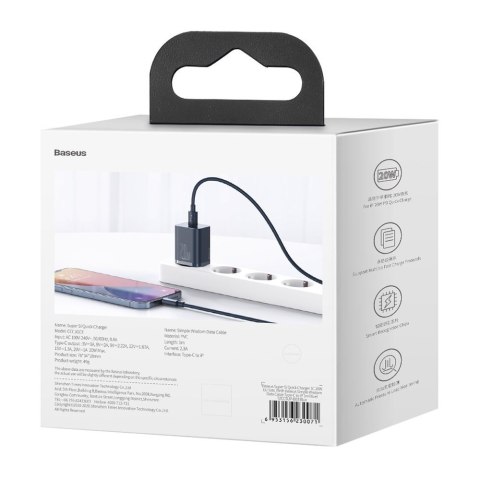 SUPER SI 1C SZYBKA ŁADOWARKA USB-C 20W PD + KABEL DO IPHONE LIGHTNING 1M NIEBIESKI SUPER SI 1C SZYBKA ŁADOWARKA USB-C 20W PD + KABEL DO IPHONE LIGHTNING 1M NIEBIESKI