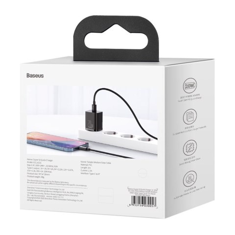 SZYBKA ŁADOWARKA DO IPHONE SUPER SI 1C 20W POWER DELIVERY + KABEL USB-C - LIGHTNING 1M CZARNY SZYBKA ŁADOWARKA DO IPHONE SUPER SI 1C 20W POWER DELIVERY + KABEL USB-C - LIGHTNING 1M CZARNY