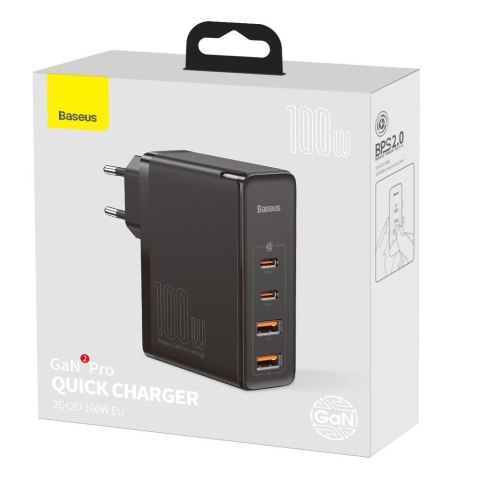 SZYBKA ŁADOWARKA SIECIOWA GAN2 PRO USB USB-C QC PD 100W CZARNY SZYBKA ŁADOWARKA SIECIOWA GAN2 PRO USB USB-C QC PD 100W CZARNY