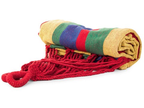 Hamak w paski ogrodowy kolorowy jednoosobowy 200x80 pokrowiec etui Hamak w paski ogrodowy kolorowy jednoosobowy 200x80 pokrowiec etui