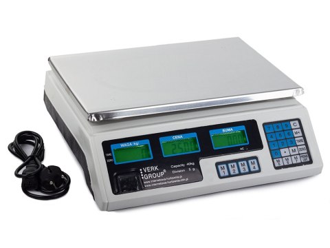 Waga sklepowa elektroniczna kalkulacyjna 40kg/5g Waga sklepowa elektroniczna kalkulacyjna 40kg/5g