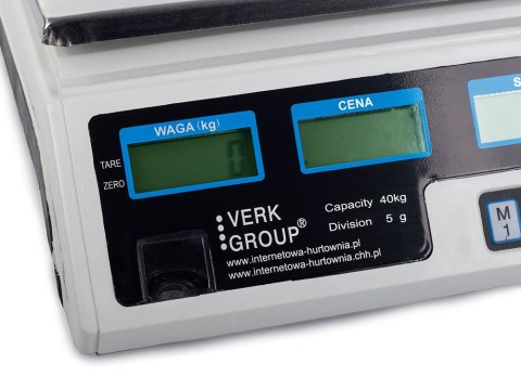 Waga sklepowa elektroniczna kalkulacyjna 40kg/5g Waga sklepowa elektroniczna kalkulacyjna 40kg/5g
