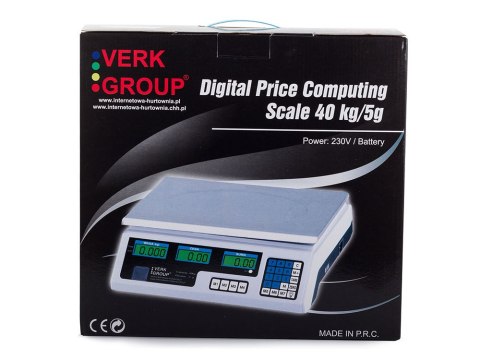 Waga sklepowa elektroniczna kalkulacyjna 40kg/5g Waga sklepowa elektroniczna kalkulacyjna 40kg/5g