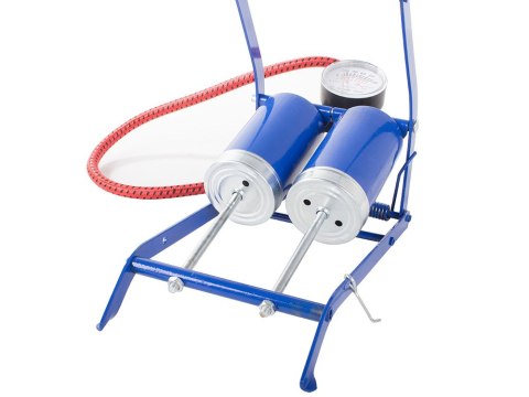 Pompka nożna samochodowa dwa tłoki rower końcówki Pompka nożna samochodowa dwa tłoki rower końcówki