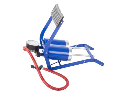 Pompka nożna samochodowa dwa tłoki rower końcówki Pompka nożna samochodowa dwa tłoki rower końcówki