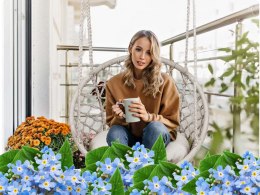 Huśtawka ogrodowa bocianie gniazdo fotel wiszący krzesło boho 80cm