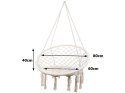Huśtawka ogrodowa bocianie gniazdo fotel wiszący krzesło boho 80cm