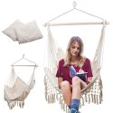 Krzesło brazylijskie hamakowe wiszące huśtawka hamak fotel poduszki boho