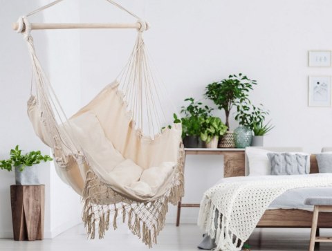 Krzesło brazylijskie hamakowe wiszące huśtawka hamak fotel poduszki boho Krzesło brazylijskie hamakowe wiszące huśtawka hamak fotel poduszki boho