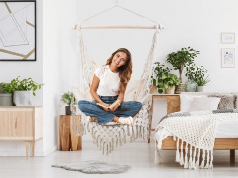 Krzesło brazylijskie hamakowe wiszące huśtawka hamak fotel poduszki boho Krzesło brazylijskie hamakowe wiszące huśtawka hamak fotel poduszki boho