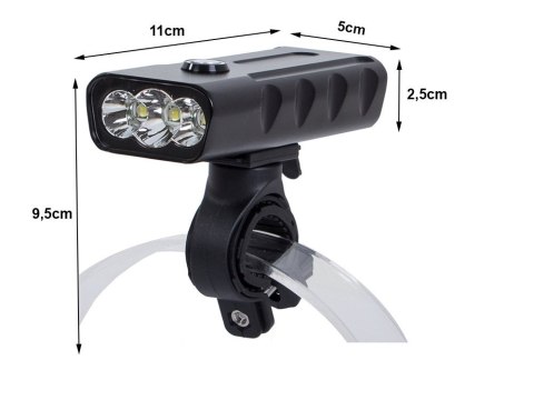 Lampka rowerowa przednia latarka led cree xm-l t6 Lampka rowerowa przednia latarka led cree xm-l t6