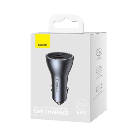 ŁADOWARKA SAMOCHODOWA GOLDEN CONTACTOR PRO USB + 2X USB-C 65W CIEMNOSZARY ŁADOWARKA SAMOCHODOWA GOLDEN CONTACTOR PRO USB + 2X USB-C 65W CIEMNOSZARY