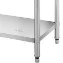 STÓŁ BLAT ROBOCZY STALOWY NIERDZEWNY PRZYŚCIENNY Z RANTEM 2 PÓŁKI 200X90CM