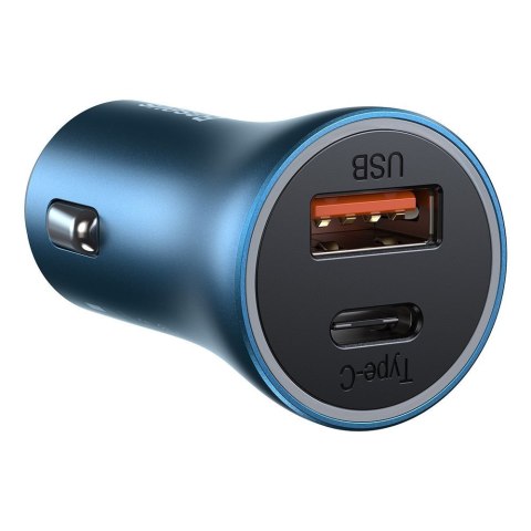 SZYBKA ŁADOWARKA SAMOCHODOWA 40W PD QC USB-C / USB + KABEL DO IPHONE NIEBIESKI SZYBKA ŁADOWARKA SAMOCHODOWA 40W PD QC USB-C / USB + KABEL DO IPHONE NIEBIESKI