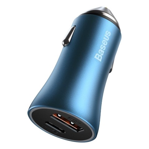 SZYBKA ŁADOWARKA SAMOCHODOWA 40W PD QC USB-C / USB + KABEL DO IPHONE NIEBIESKI SZYBKA ŁADOWARKA SAMOCHODOWA 40W PD QC USB-C / USB + KABEL DO IPHONE NIEBIESKI