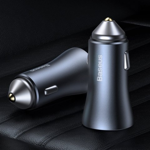 SZYBKA ŁADOWARKA SAMOCHODOWA USB-C USB 40W PD QC SCP FCP AFC + KABEL USB-C - LIGHTNING SZARY SZYBKA ŁADOWARKA SAMOCHODOWA USB-C USB 40W PD QC SCP FCP AFC + KABEL USB-C - LIGHTNING SZARY