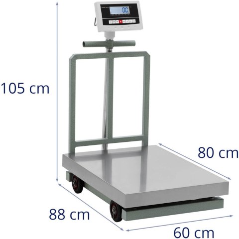 WAGA PLATFORMOWA 80X60CM MAGAZYNOWA MOBILNA 1000KG / 0.2KG WAGA PLATFORMOWA 80X60CM MAGAZYNOWA MOBILNA 1000KG / 0.2KG