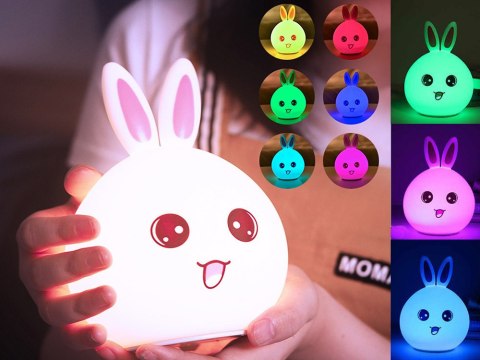 Lampka nocna dla dzieci led królik rgb dotyk Lampka nocna dla dzieci led królik rgb dotyk