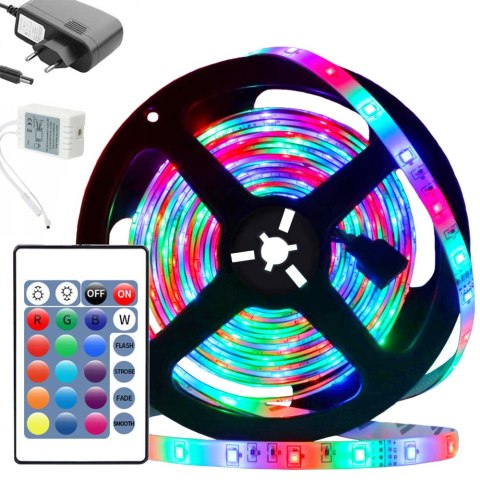 Taśma led 3528 rgb 4,5m wodoodporna pilot zestaw Taśma led 3528 rgb 4,5m wodoodporna pilot zestaw