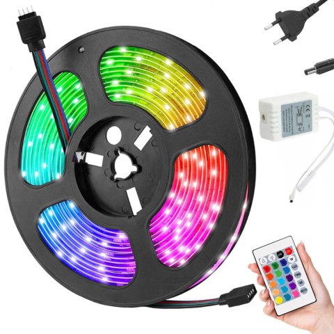 Taśma led smd 5050 rgb zestaw pilot 5m wodoodporna Taśma led smd 5050 rgb zestaw pilot 5m wodoodporna