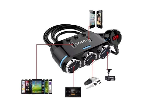 Rozdzielacz gniazda zapalniczki 2x usb ładowarka Rozdzielacz gniazda zapalniczki 2x usb ładowarka