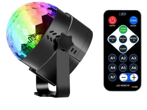 Projektor dyskotekowy kula disco reflektor led rgb Projektor dyskotekowy kula disco reflektor led rgb