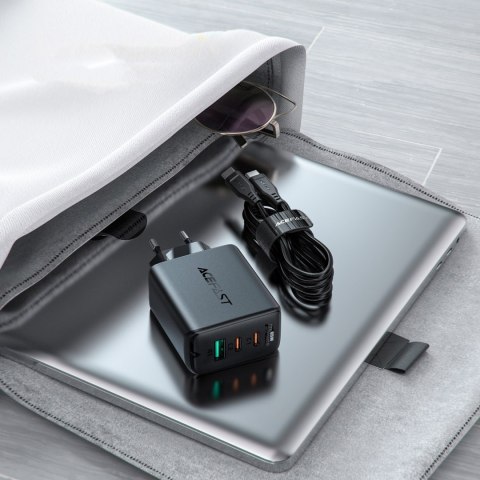 2W1 ŁADOWARKA SIECIOWA 2X USB-C USB 65W + KABEL USB-C CZARNY 2W1 ŁADOWARKA SIECIOWA 2X USB-C USB 65W + KABEL USB-C CZARNY