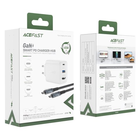 2W1 ŁADOWARKA SIECIOWA Z KABLEM USB-C + PRZEJŚCIÓWKA ADAPTER USB-C - HDMI 4K BIAŁY 2W1 ŁADOWARKA SIECIOWA Z KABLEM USB-C + PRZEJŚCIÓWKA ADAPTER USB-C - HDMI 4K BIAŁY