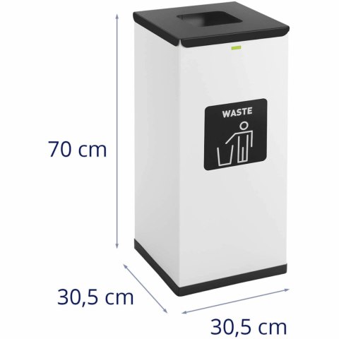 KOSZ DO SEGREGACJI ODPADY ZMIESZANE STALOWY 30.5X30.5X70CM 60L KOSZ DO SEGREGACJI ODPADY ZMIESZANE STALOWY 30.5X30.5X70CM 60L