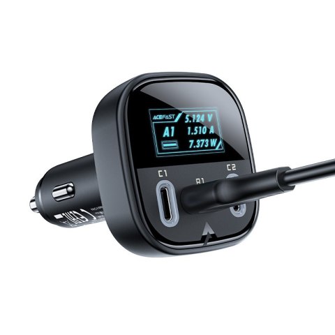 ŁADOWARKA SAMOCHODOWA Z WYŚWIETLACZEM 2X USB-C 1X USB 101W POWER DELIVERY QC 4.0 CZARNY ŁADOWARKA SAMOCHODOWA Z WYŚWIETLACZEM 2X USB-C 1X USB 101W POWER DELIVERY QC 4.0 CZARNY