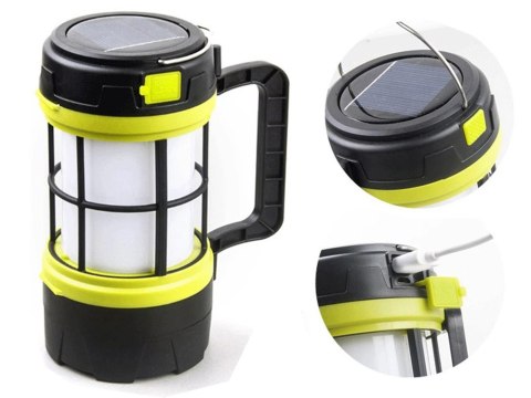 Latarka turystyczna led solarna lampa biwakowa aku Latarka turystyczna led solarna lampa biwakowa aku