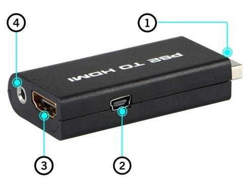 Adapter ps2 do hdmi konwerter przejściówka audio Adapter ps2 do hdmi konwerter przejściówka audio