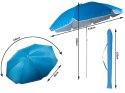 Parasol plażowy ogrodowy balkonowy duży xxl z filtrem uv 210 cm składany